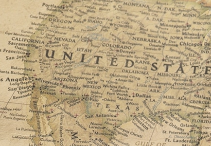 Oude landkaart van de Verenigde Staten